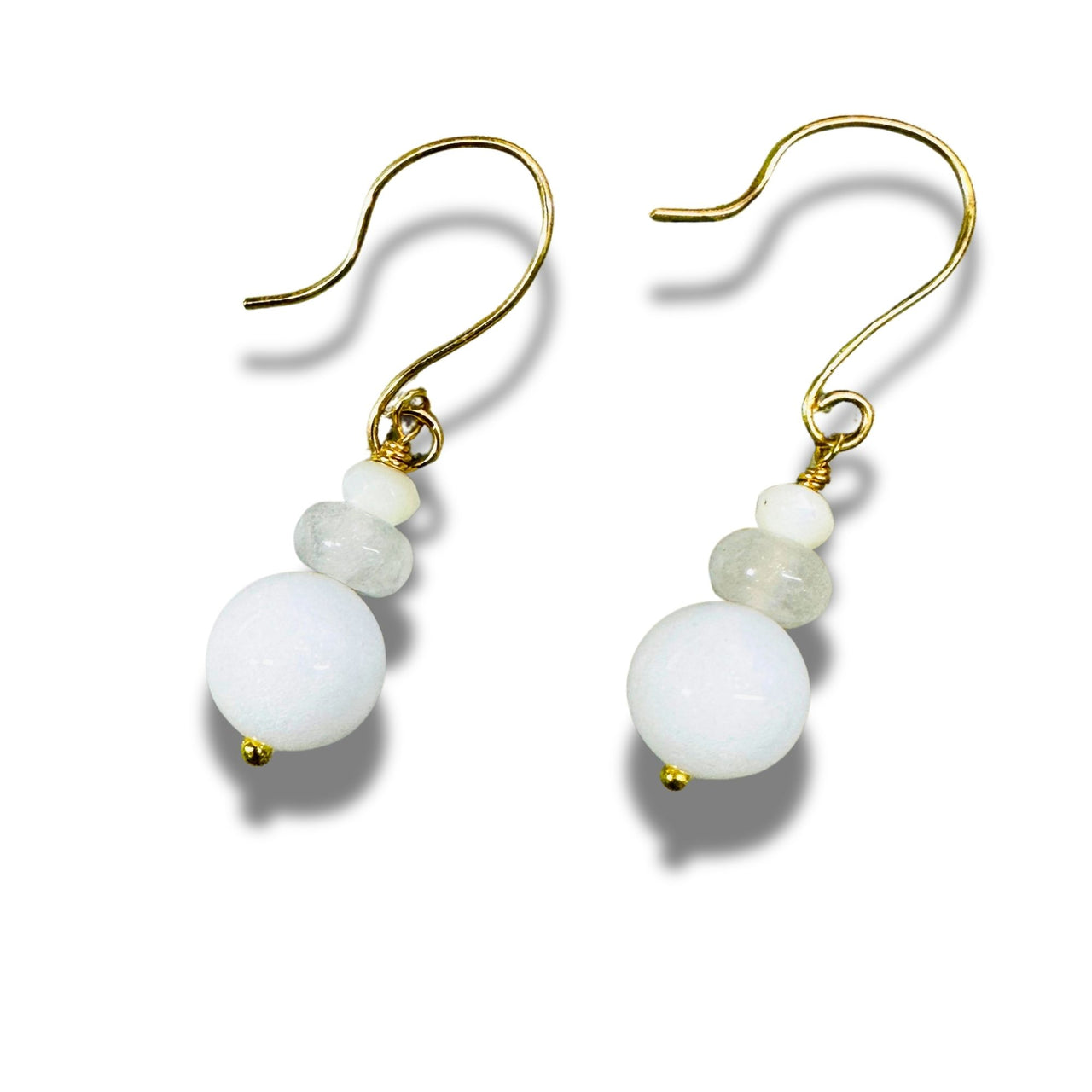 Ethereal Elegance White Drop Earrings