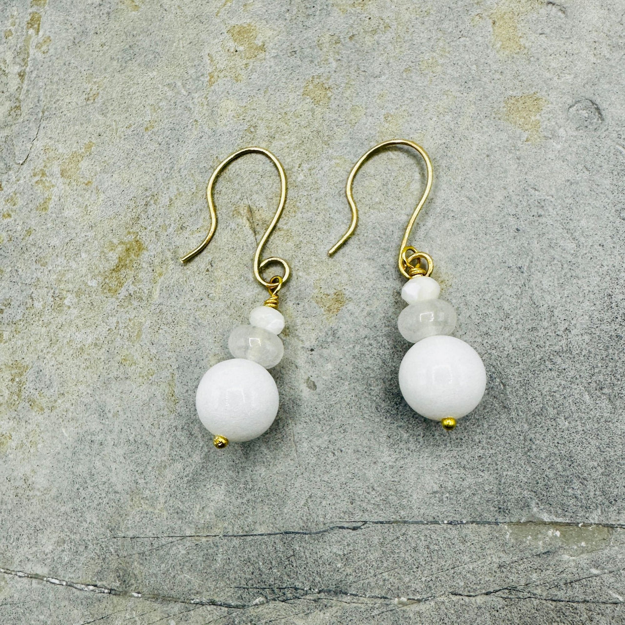 Ethereal Elegance White Drop Earrings