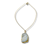 Electroformed Light Agate Stone Necklace