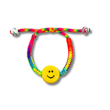 Rainbow Paracord Expandable Ceramic Happy Face Bracelet