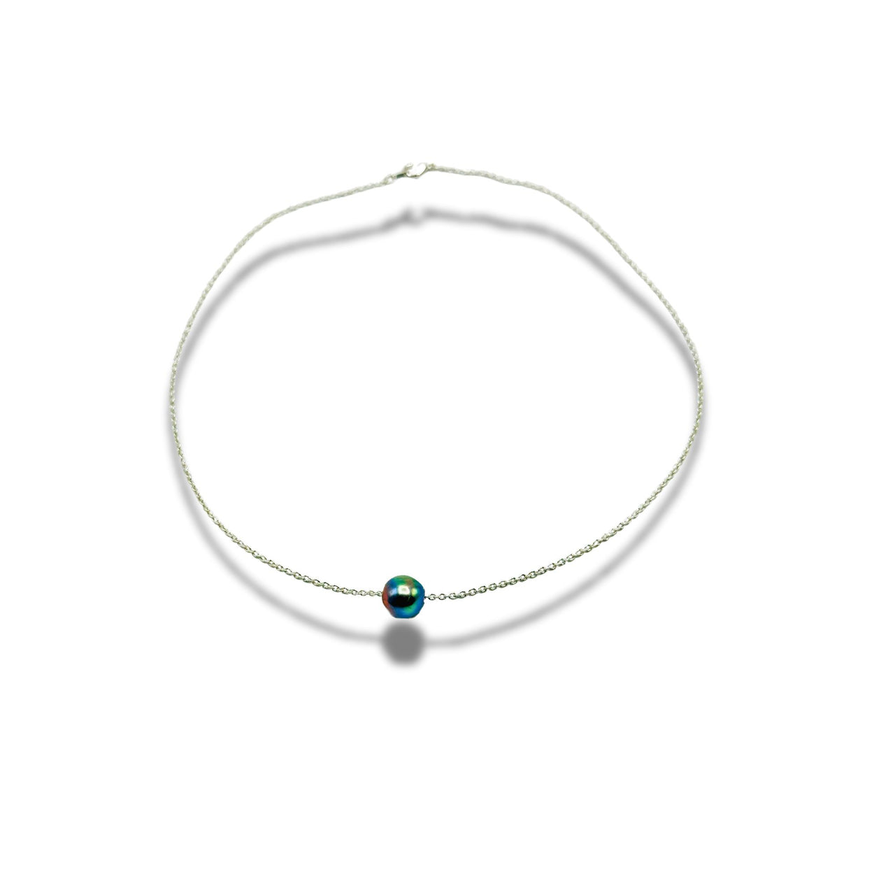 Peacock Blue Timeless Pearl Necklace