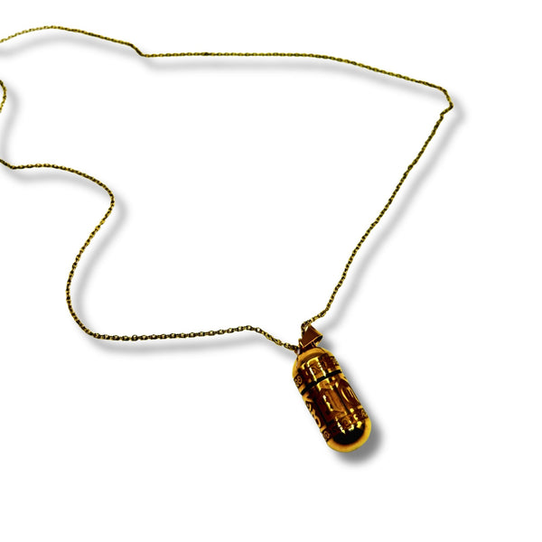 Brass Tibetan Wish, Prayer Capsule Necklace