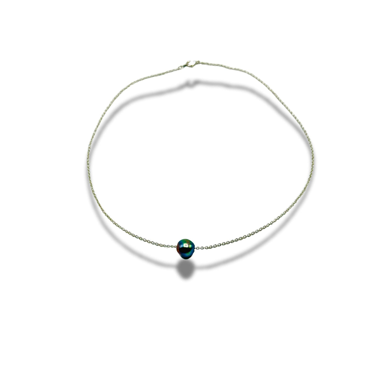 Peacock Blue Timeless Pearl Necklace