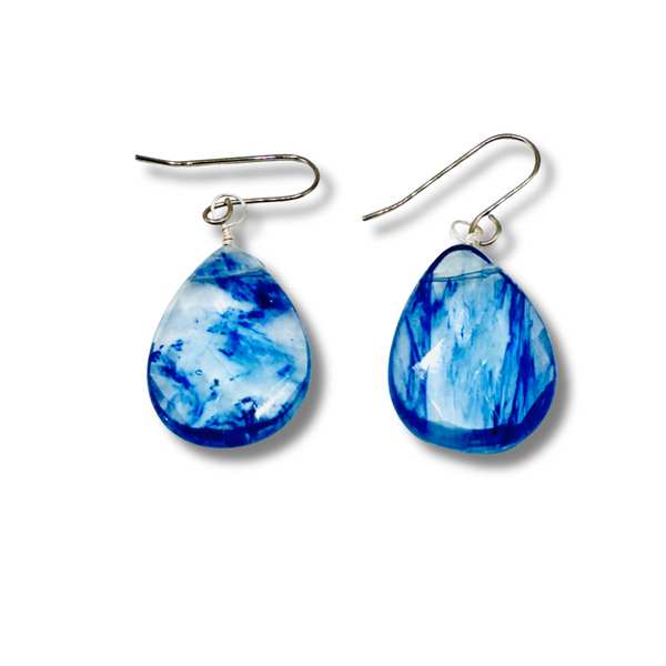 Blue Quartz Briolette Drop Earrings