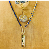 Blue Moon Locket Lapis Resort Chain Convertible Necklace, Bracelet, Layering Piece