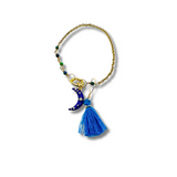 Blue Moon Enamel  Chain Convertible Necklace, Bracelet, Layering Piece