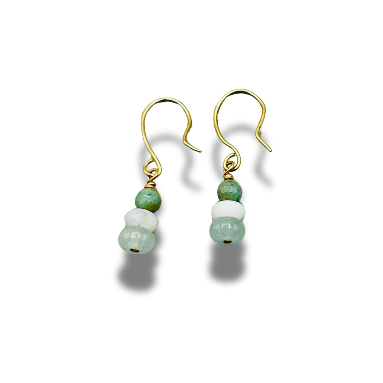 Green Elegant Aura Drop Earrings