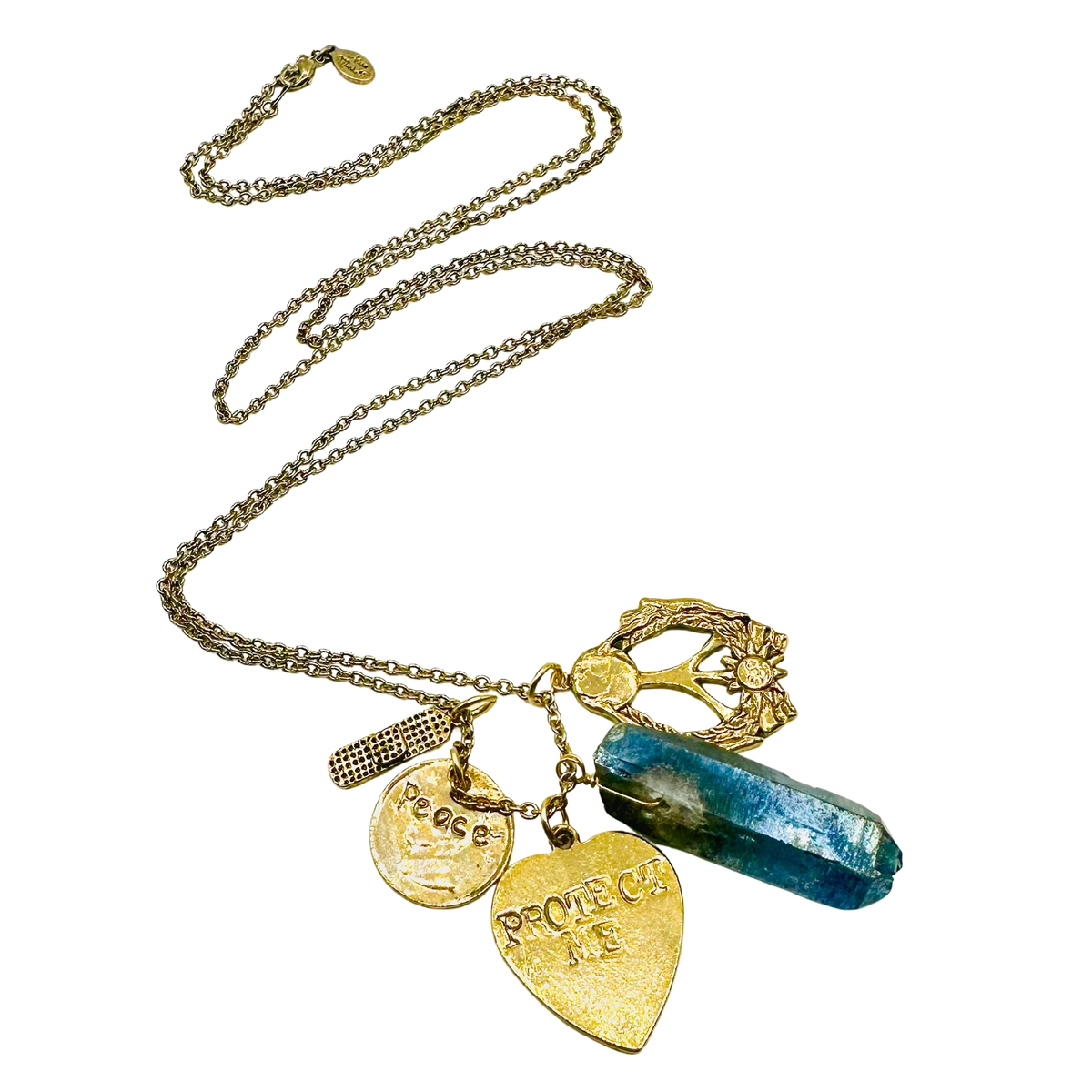 Protect My Peace – Blue Quartz Crystal Talisman Necklace