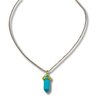 Turquoise Howlite Crystal Point Stone Necklace