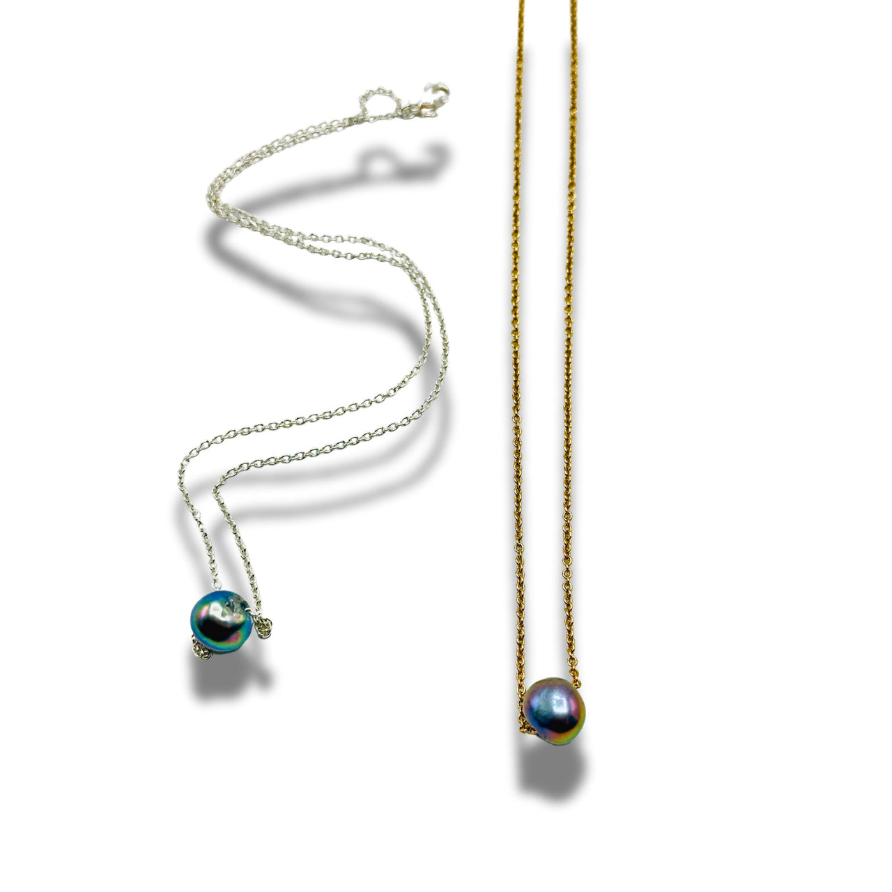 Peacock Blue Timeless Pearl Necklace