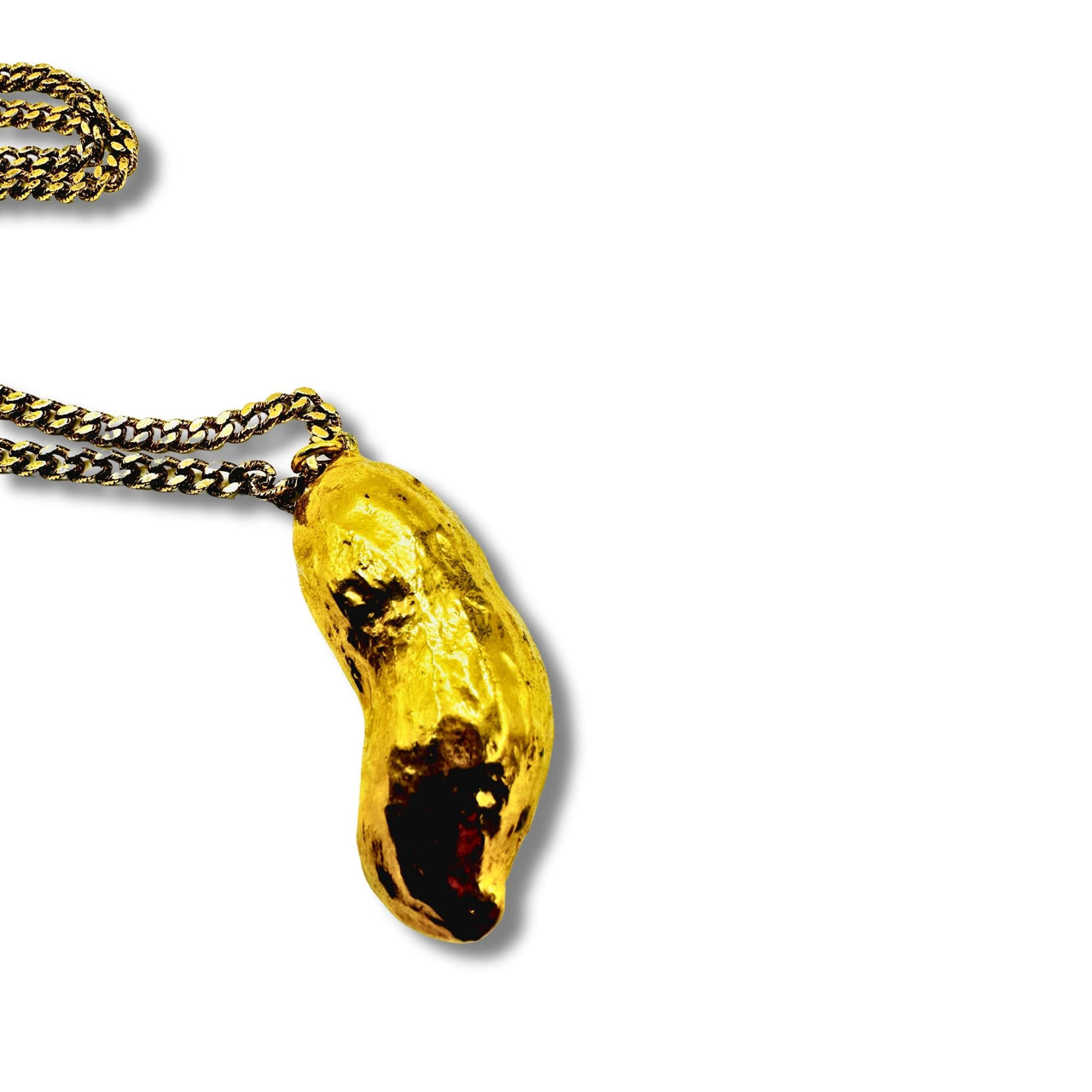 Original Gold Electroformed REAL Peanut Pendant Necklace