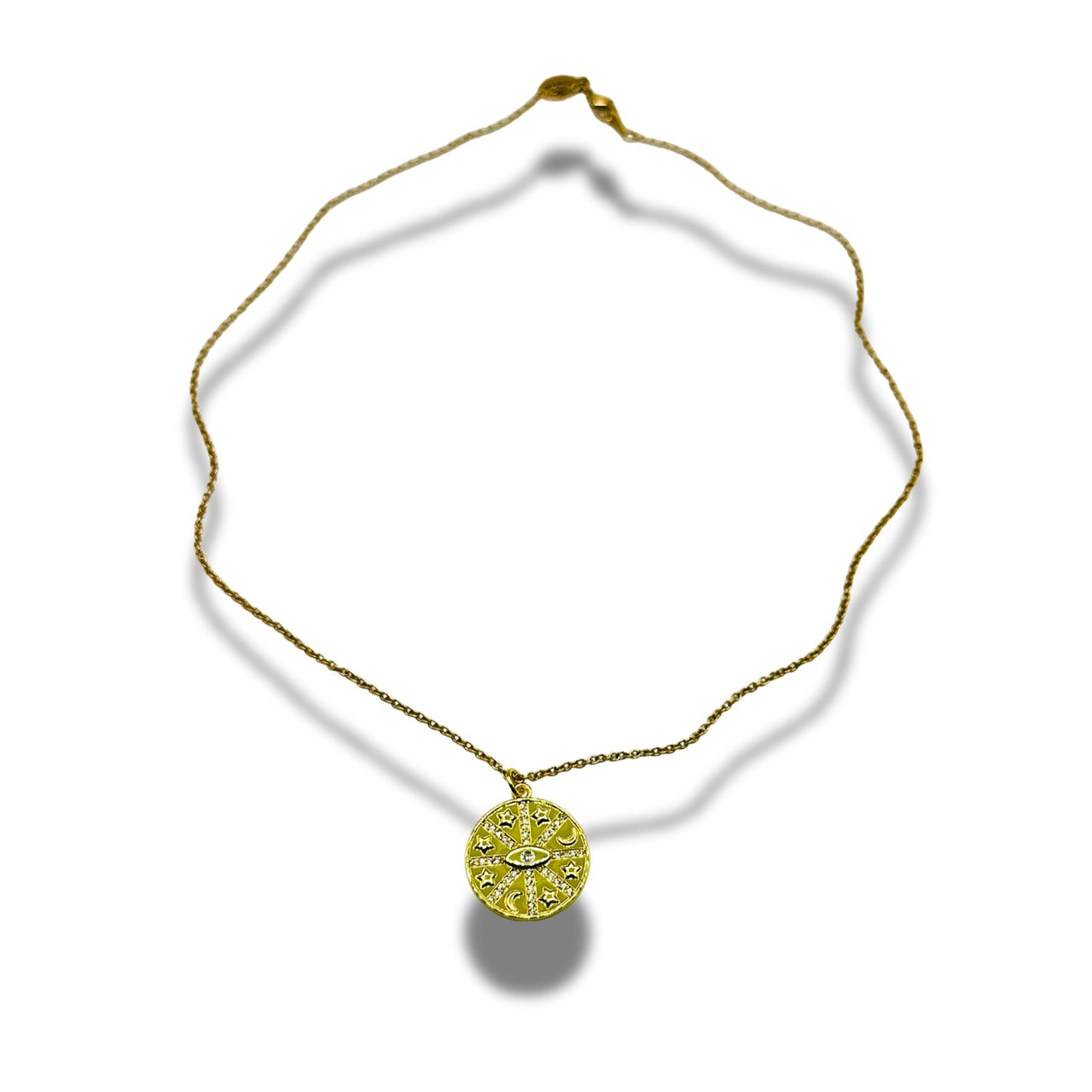 All Symbols CZ Evil Eye Pendant Necklace