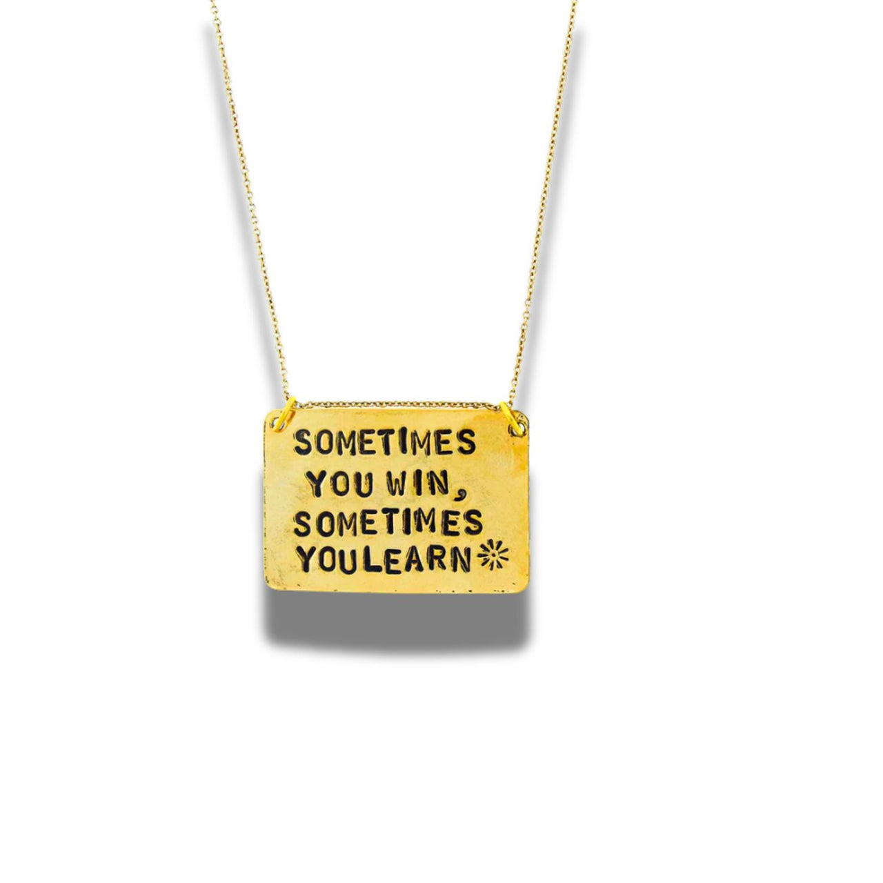 Sometimes You Win, Sometimes You Learn Stamped Necklace