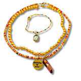 Reds, Oranges, Yellows Convertible Necklace and Bracelet Combination