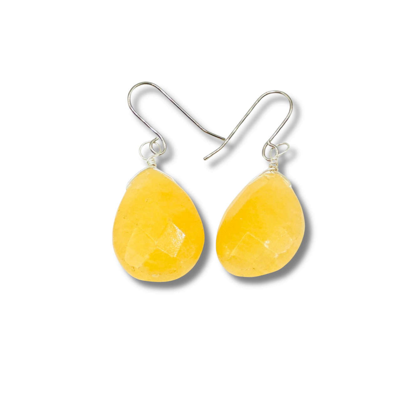 Tangerine Quartz Briolette Drop Earrings