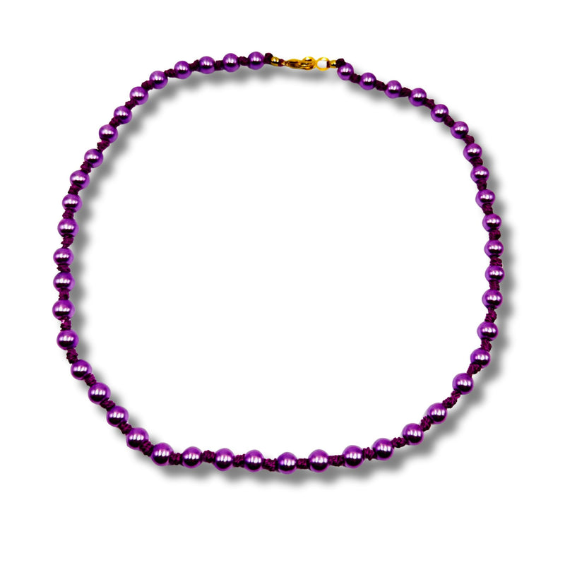 Hand Knotted Plum Pearl Layering Necklace