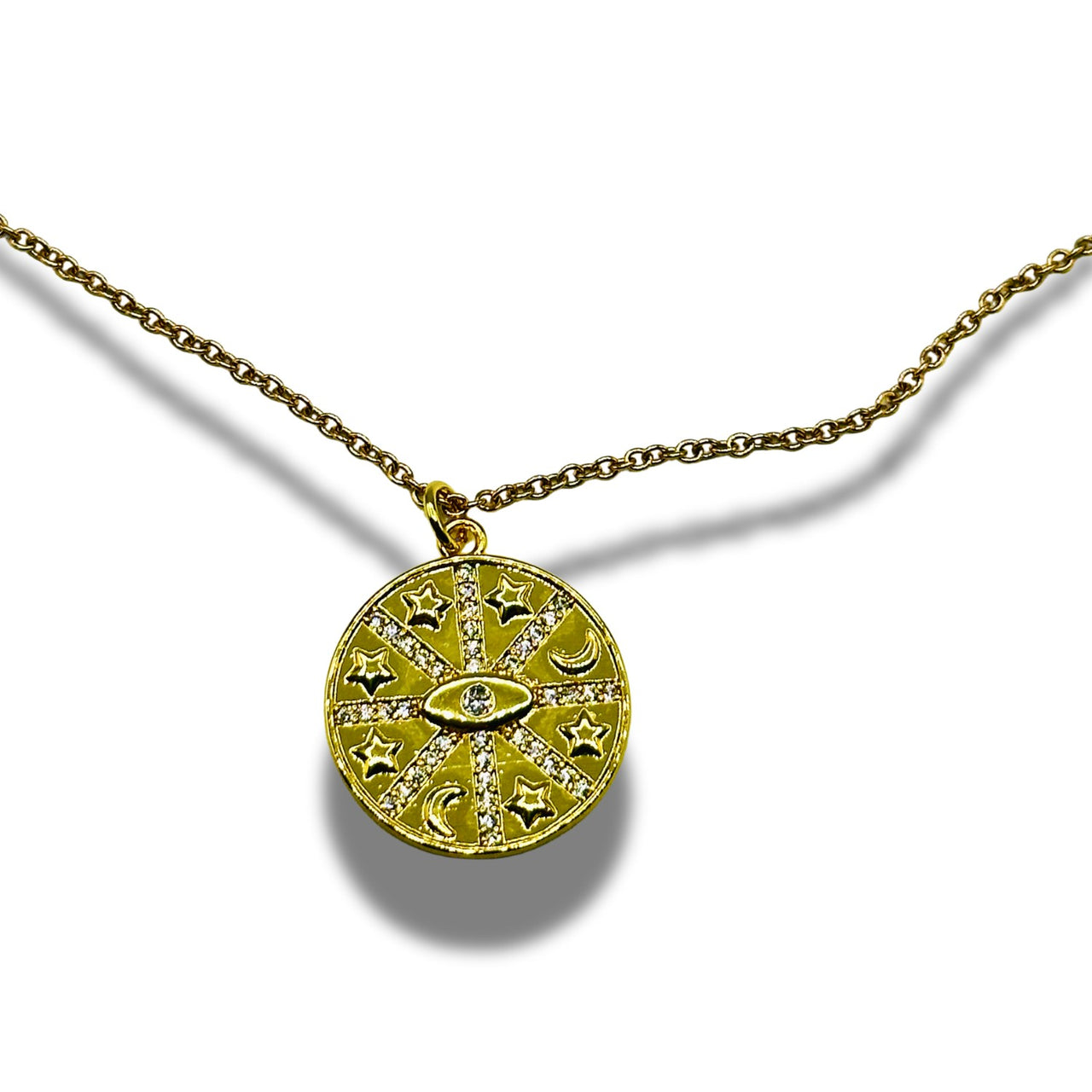 All Symbols CZ Evil Eye Pendant Necklace