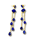 Blue Lapis Waterfall Earrings