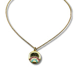 Pave Rainbow Rise Up Pendant Necklace