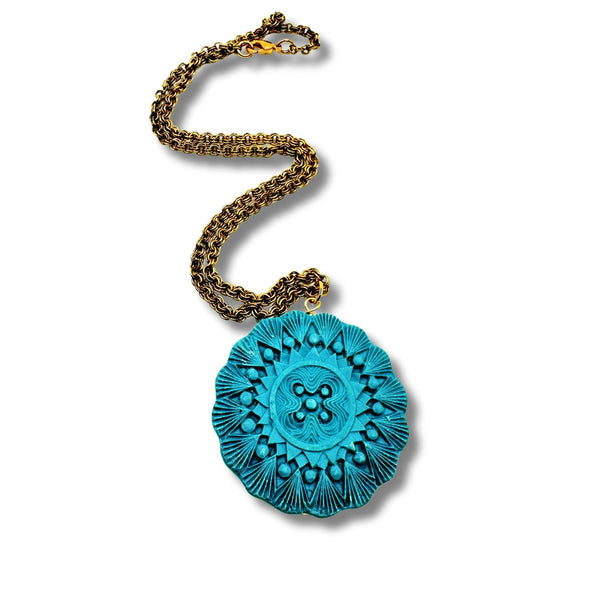 Turquoise Cinnabar Asian Amazing Statement Necklace