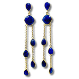 Blue Lapis Waterfall Earrings