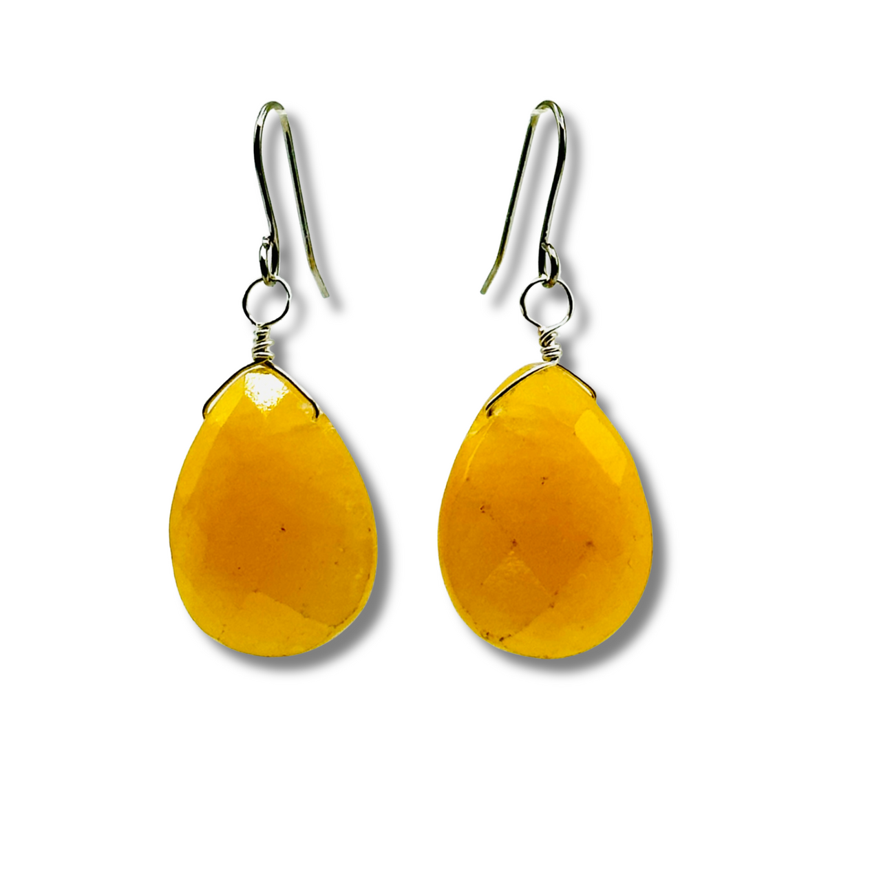 Tangerine Quartz Briolette Drop Earrings