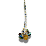 Sapphire and Pyrite Wire Wrapped Unbreakable Charm Necklace