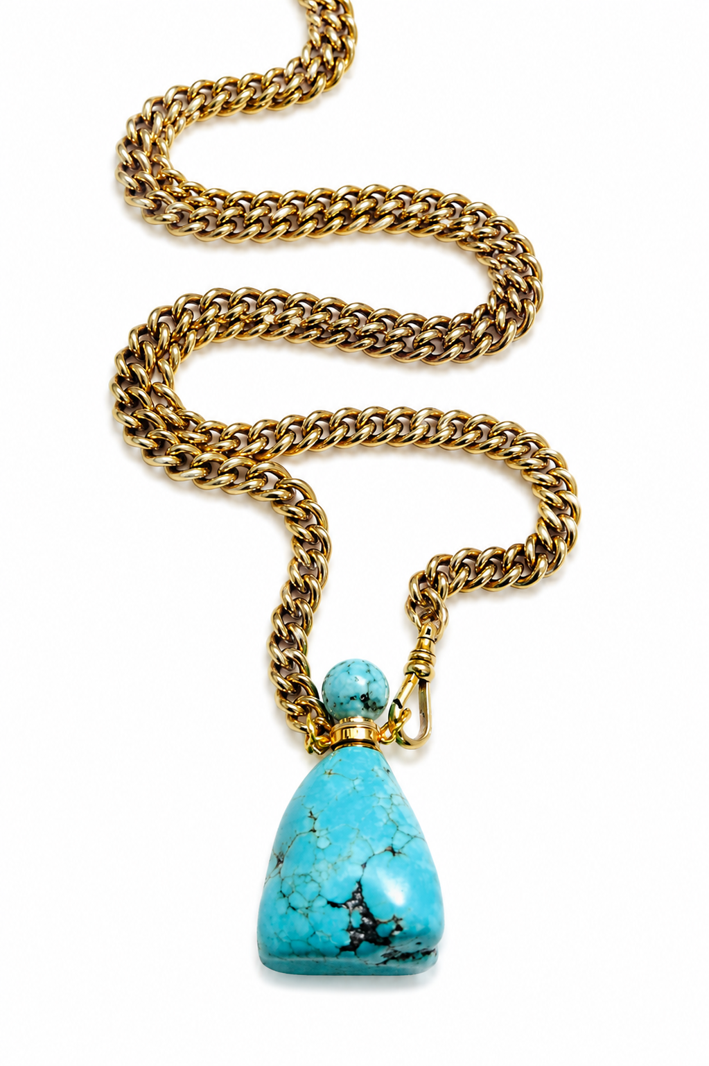 Turquoise Howlite Perfume Bottle Essential Oil Necklace