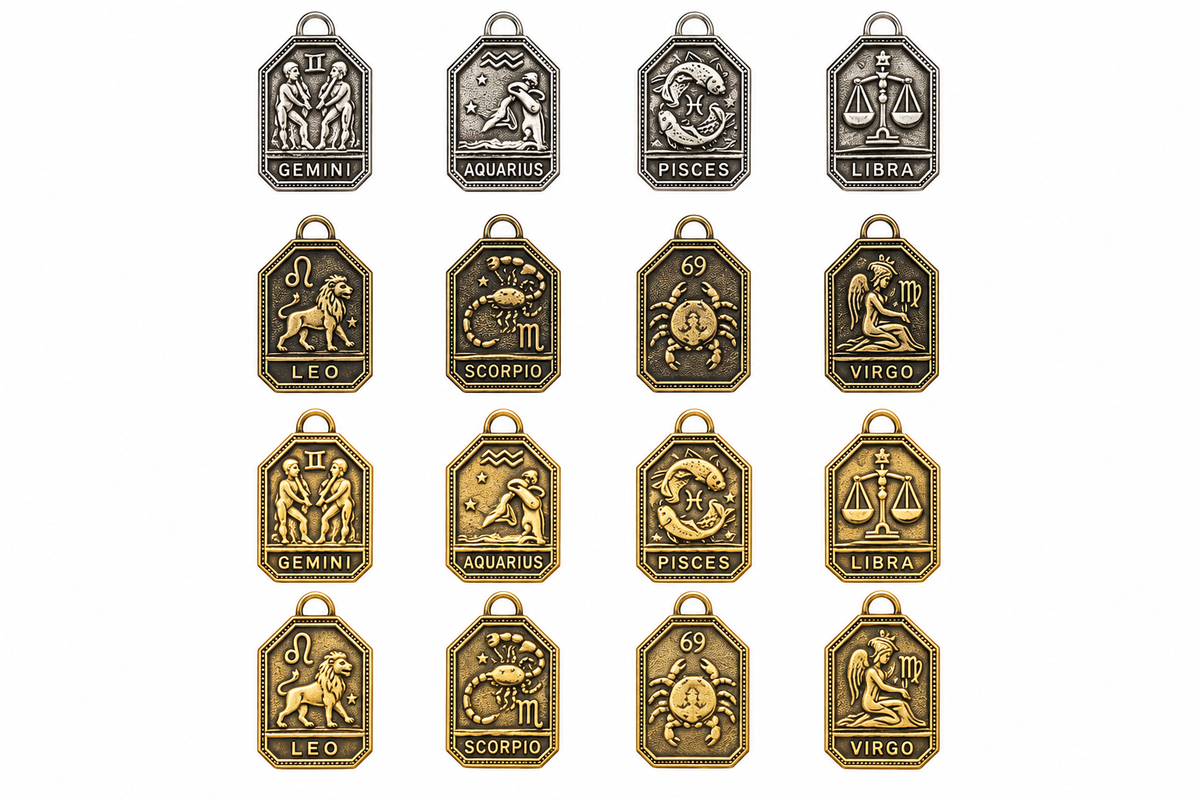 Vintage Zodiac Necklace – Gold or Silver Astrology Sign Pendant