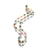Colorful floral necklace on a white background
