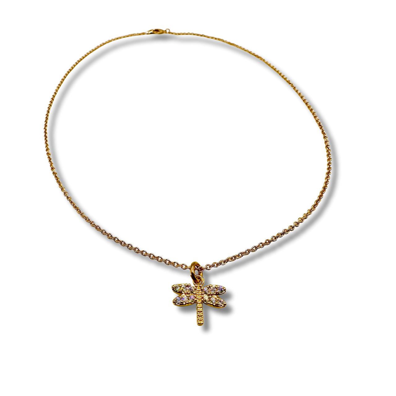 pave dragonfly necklace