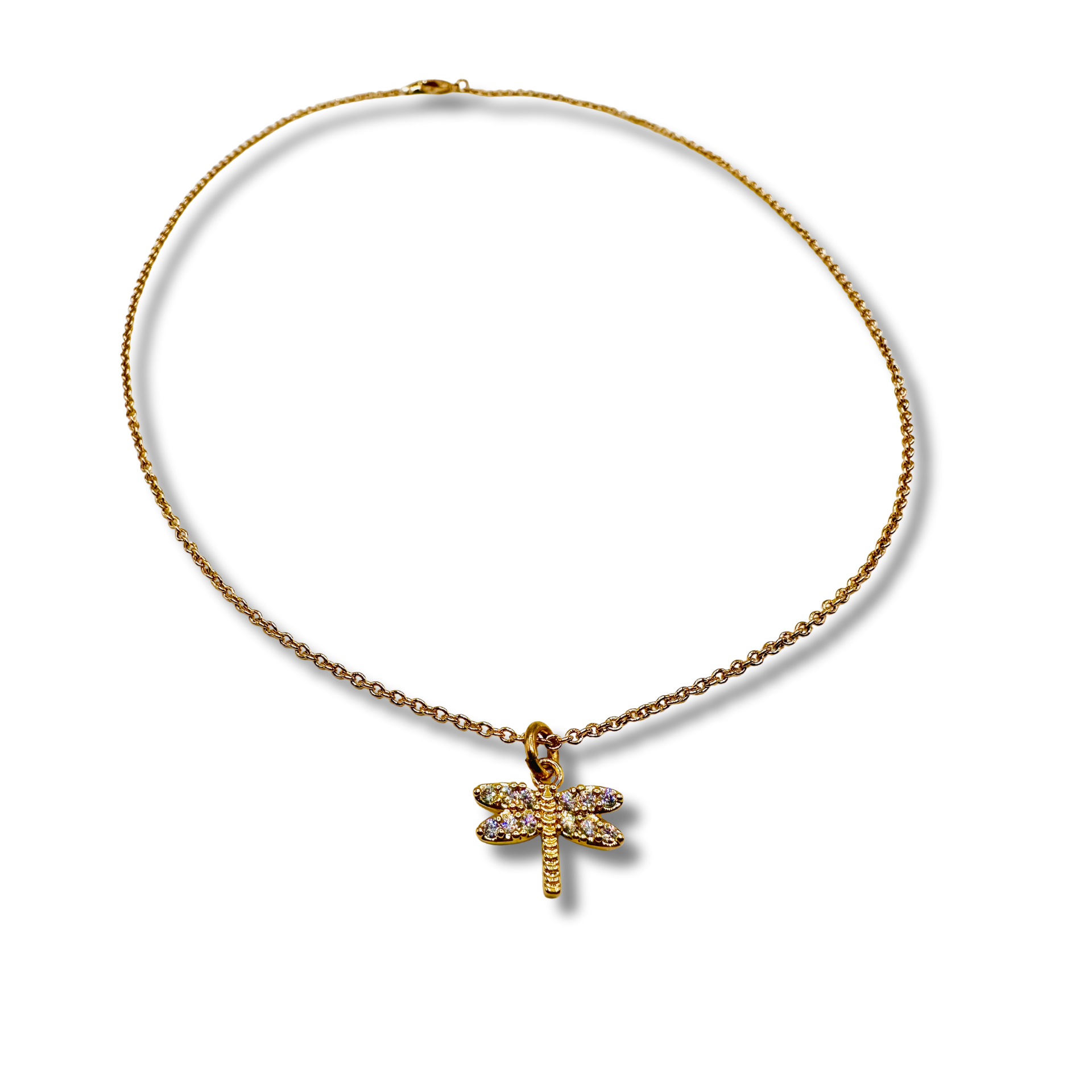 pave dragonfly necklace