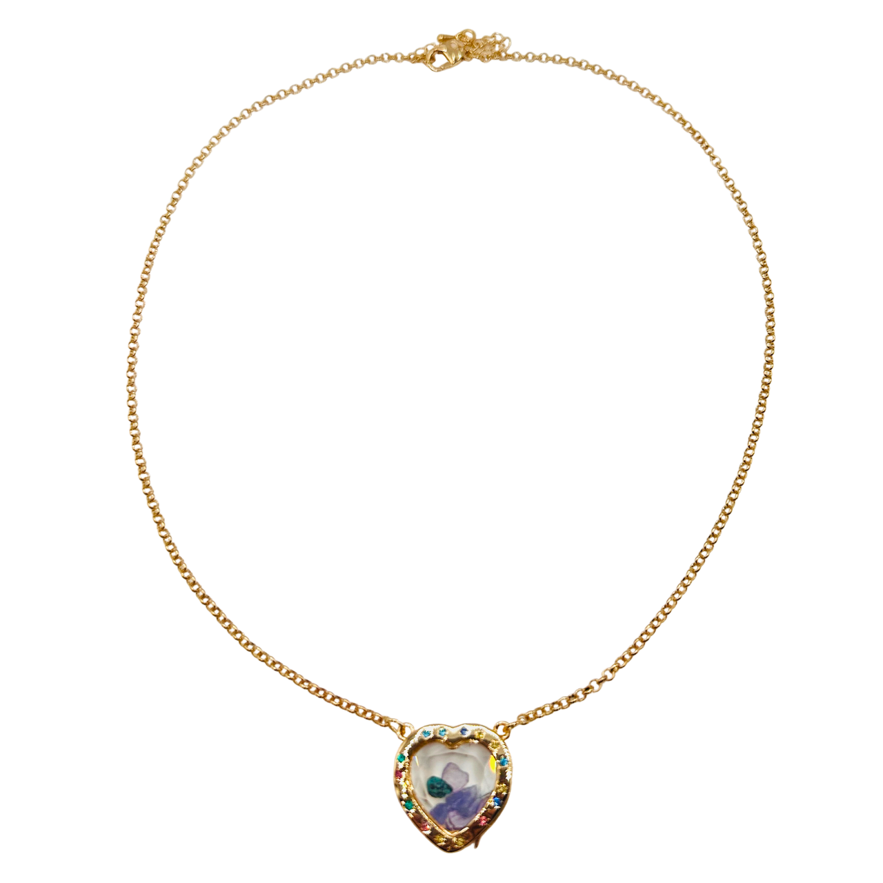 Crystal Mixed Gemstone Locket, Keepsake Necklace