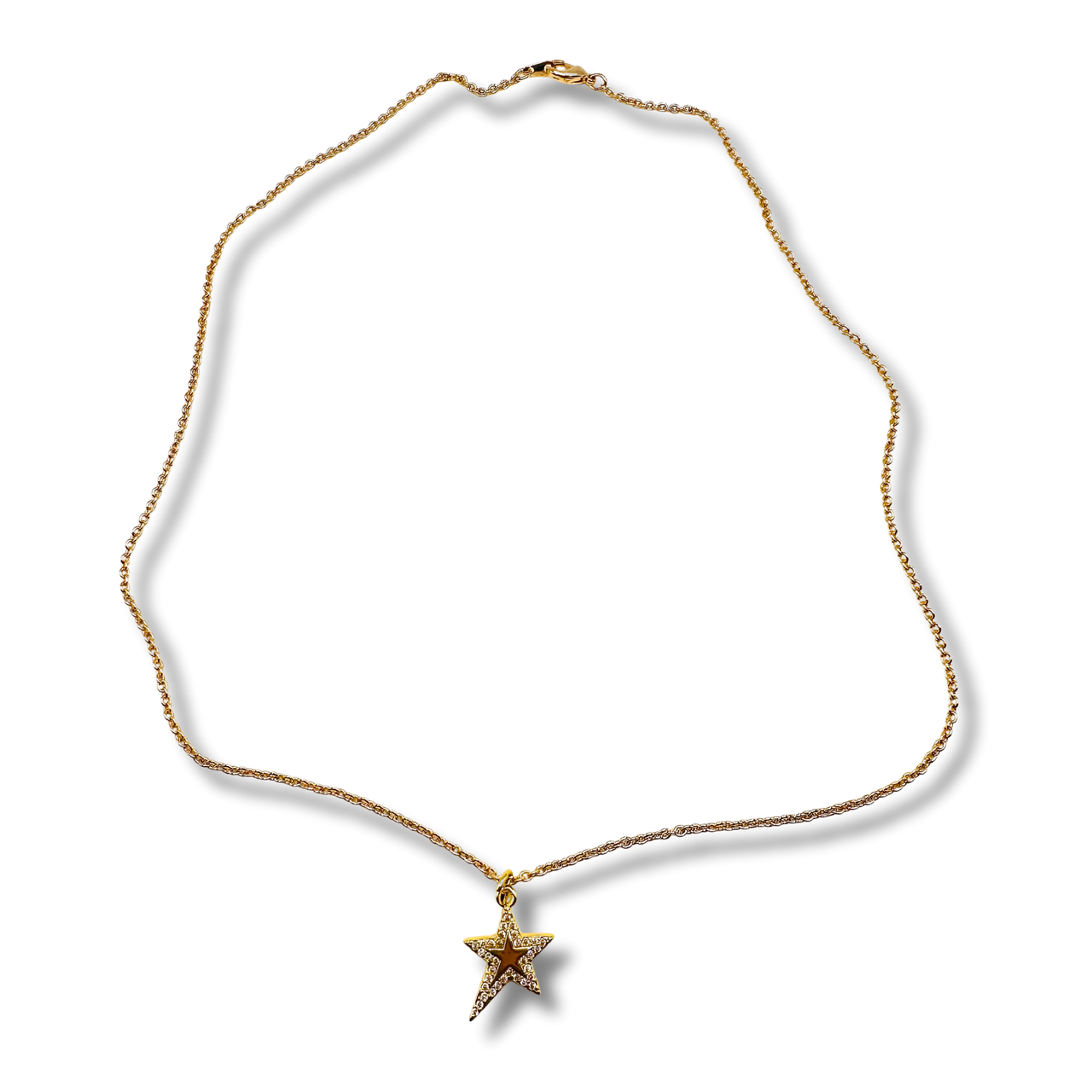 Shine Bright Pave CZ Star Charm Necklace