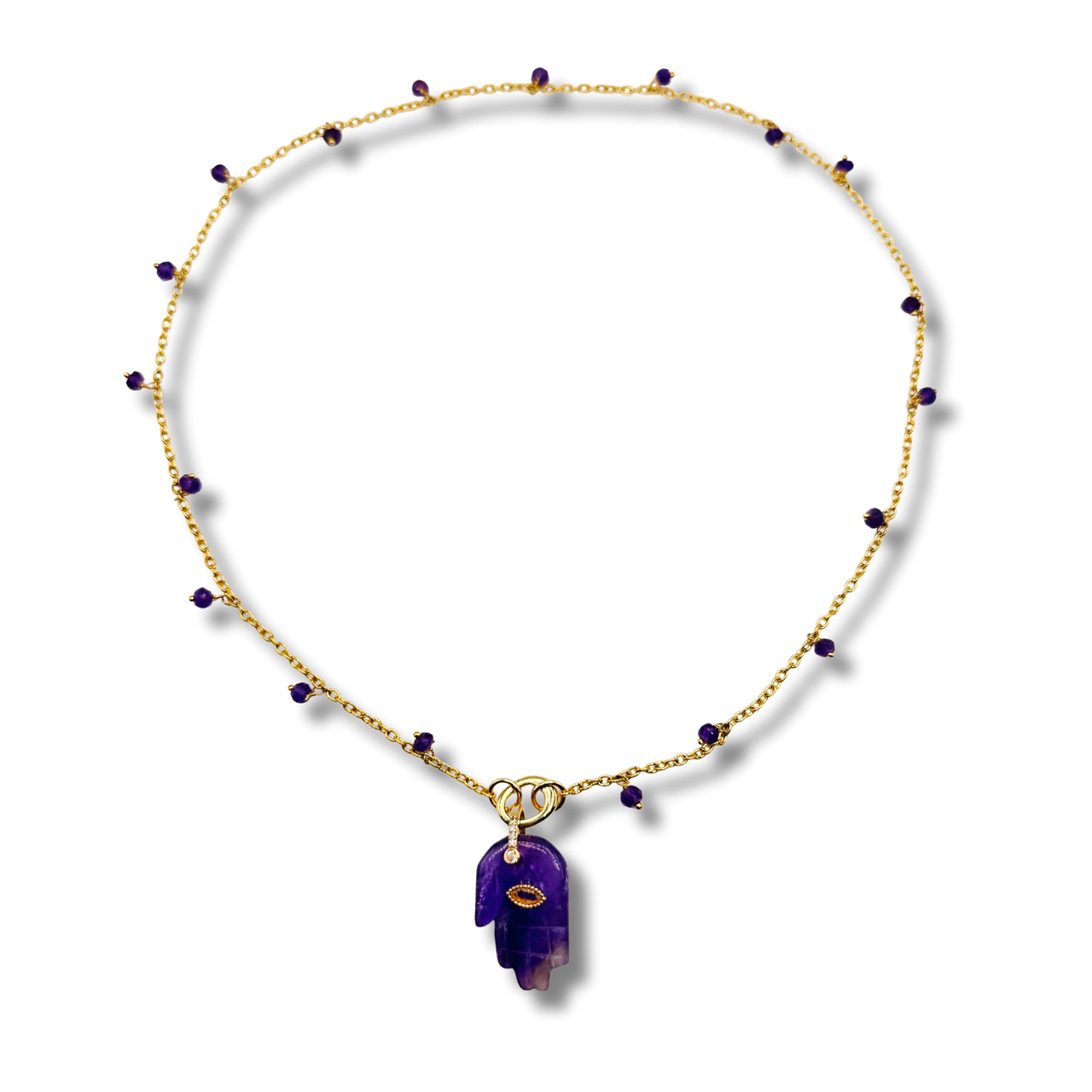 hamsa Amethyst necklace