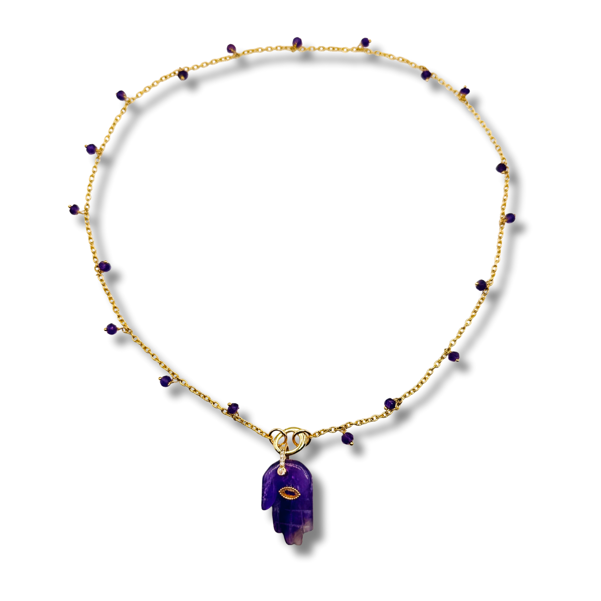 hamsa Amethyst necklace