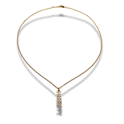 happy pave CZ charm necklace