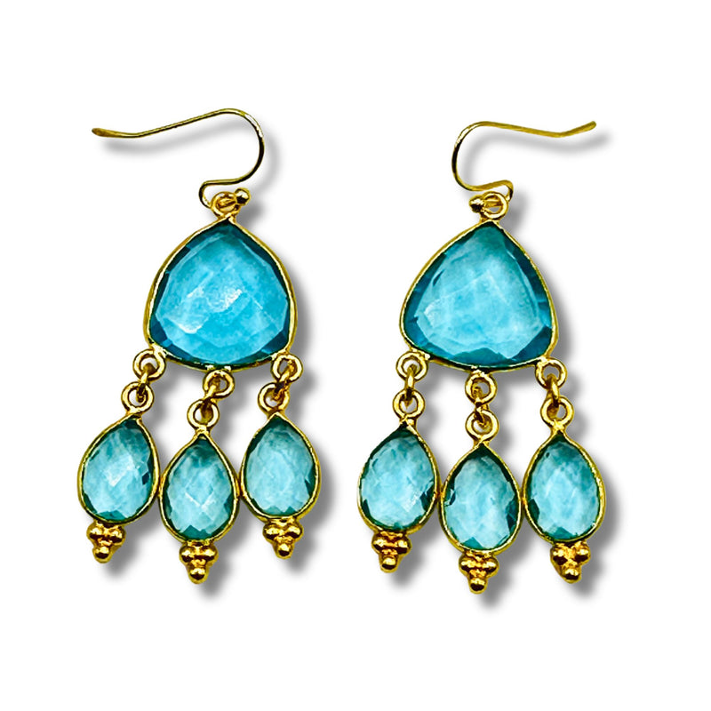 Sky Topaz Blue Dangle Earrings