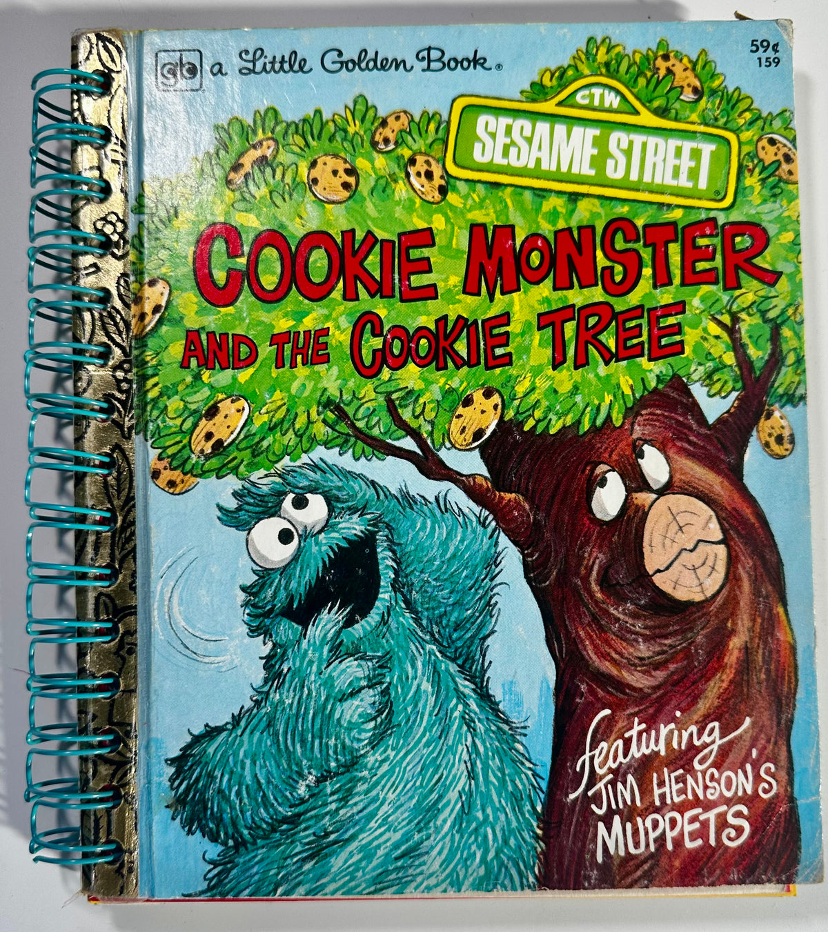 Upcycled Vintage Book Journal – Cookie Monster