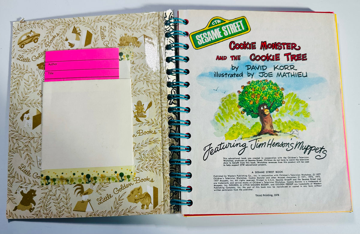 Upcycled Vintage Book Journal – Cookie Monster
