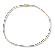 Gold necklace on a white background