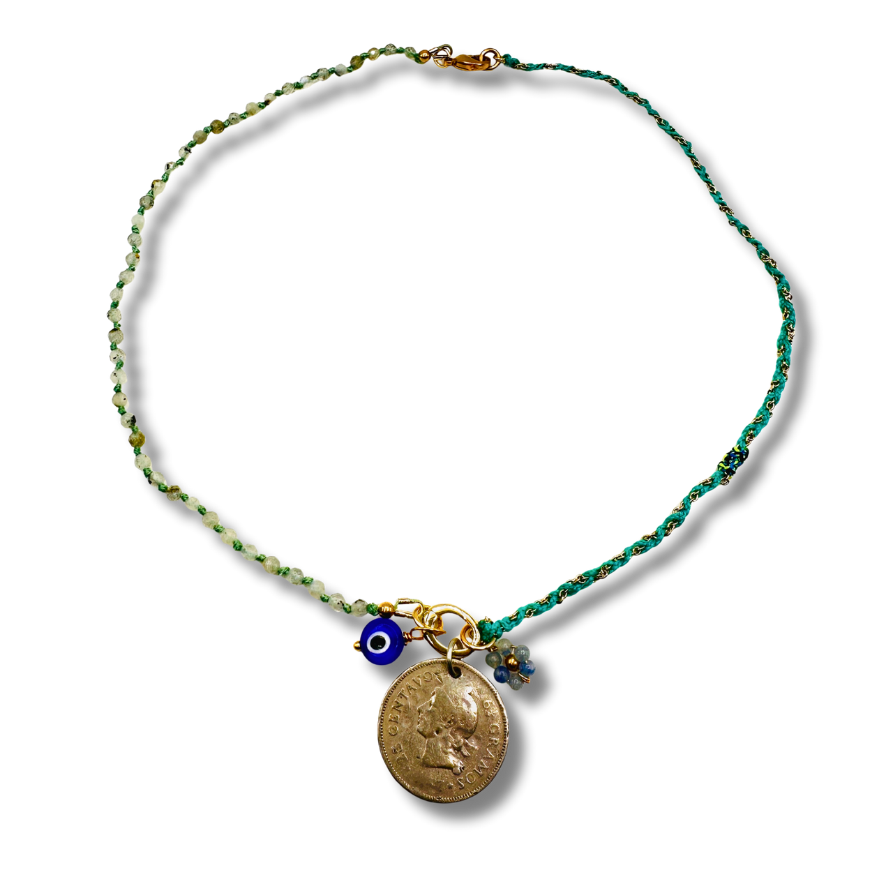 Good Fortune Genuine Coin Adventurine Necklace