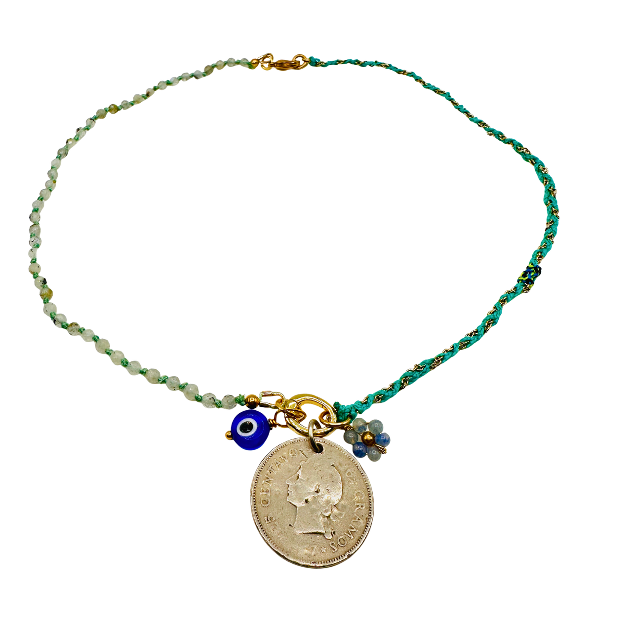 Good Fortune Genuine Coin Adventurine Necklace
