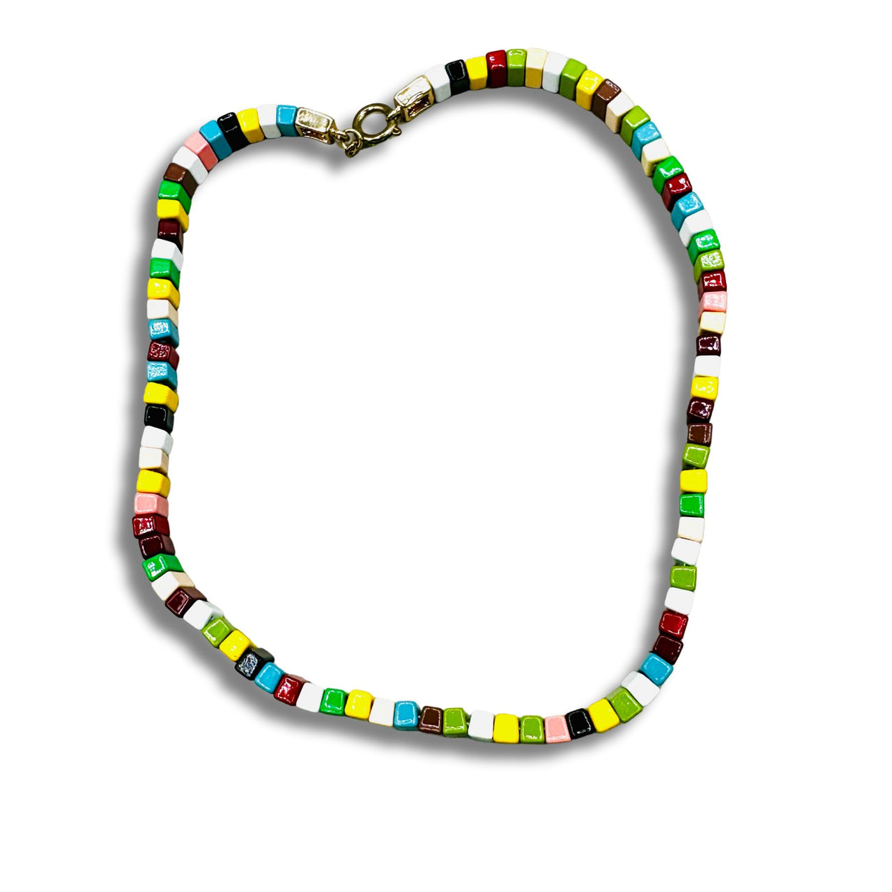 Rainbow Enamel Stretch Choker Necklace