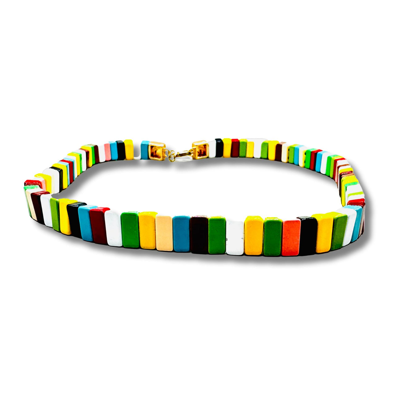 Rainbow Enamel Stretch Choker Necklace