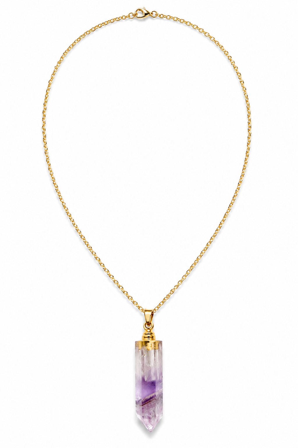 Amethyst Perfume Bottle Essential Oil Necklace