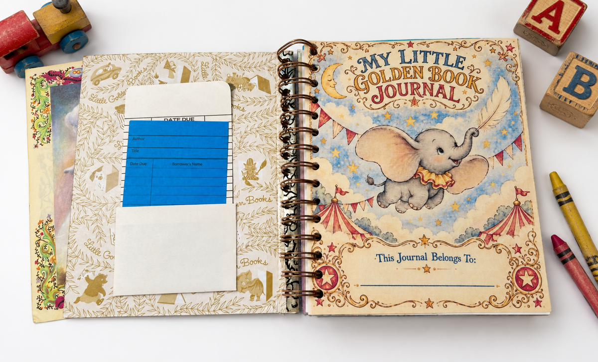 Handmade Dumbo Vintage Little Golden Book Upcycled Journal
