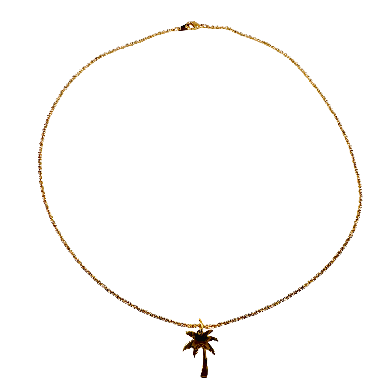 Golden Palm Destination Charm Necklace