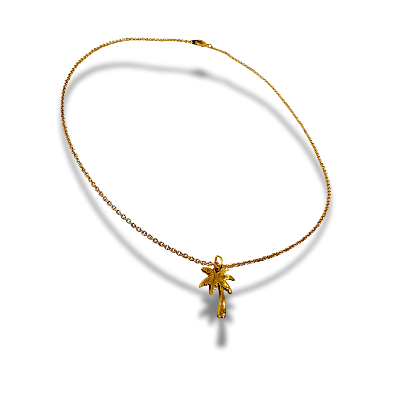Golden Palm Destination Charm Necklace