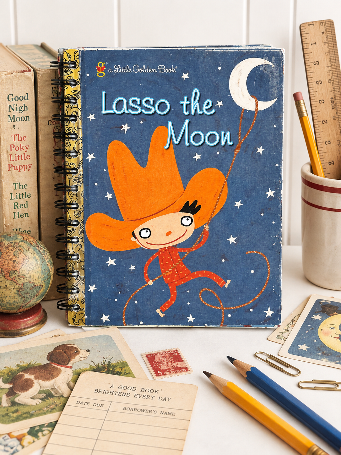 Lasso the Moon Little Golden Book Journal & Planner | Handmade